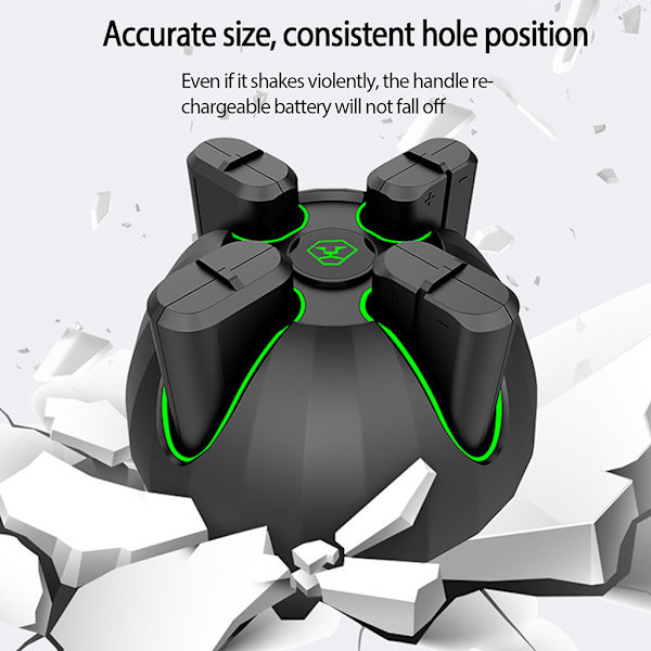 Kontrolenhed Ladestation med batteripakke, 4 i 1 hurtigladestativ + 4x 1100mAh batterier til XB