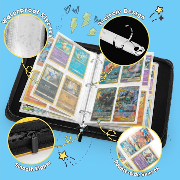 Pikachu samlekort album med fire rum (eksklusive samlekort)30