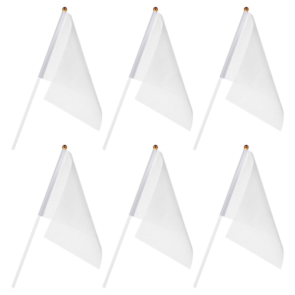 24 stk. hvide flag håndholdte flag håndviftende dommerflag have græsplæne markeringsflag (hvide) (31.00X31.00X14.00CM, hvide)