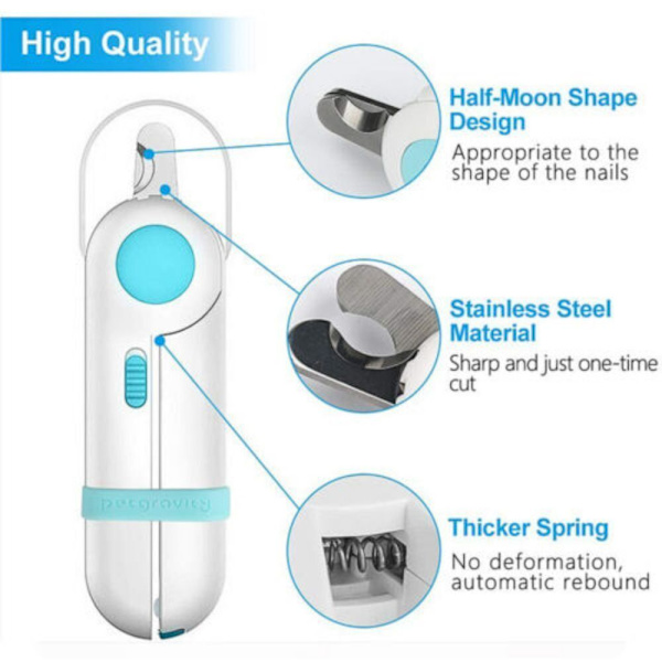 LED-ljus Hund Kloklippare Husdjur Katt Får Klo Trimmer Grooming blue