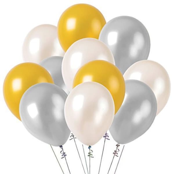 30 stk. Latexballon Oppustelig Dekorationsballon SORT SØLV SORT Black Sliver