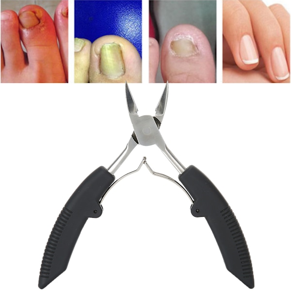 Professionella nagelbandssaxar för finger- och tånaglar, tjocka inåtväxta tånagelklippare, tänger, pedikyrverktyg, svart