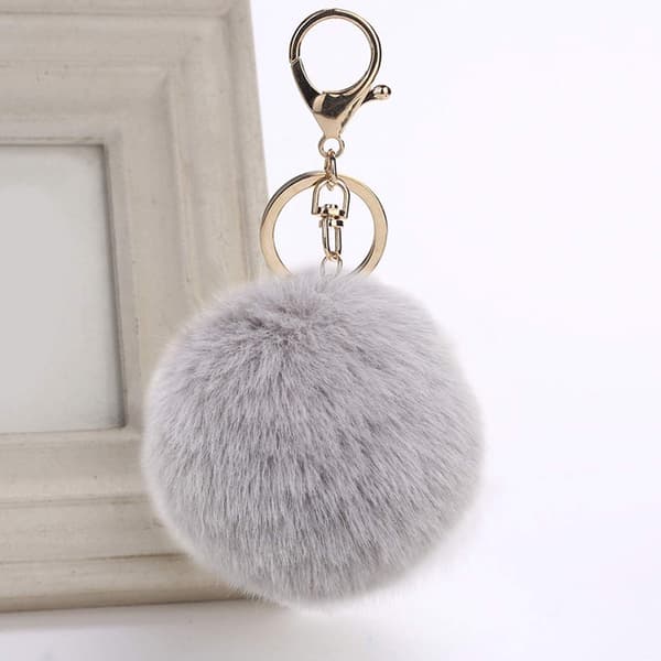 Pompom Nøgleringe, Plys Taske Charms, Fluffy Pompom Taske