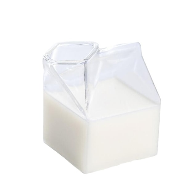 350 ml mælkekartong flødekande, firkantet varmebestandig mini mælkeglaskop flødekande mælkekasse til mælk, kaffe, vand, juice, drikkevarer