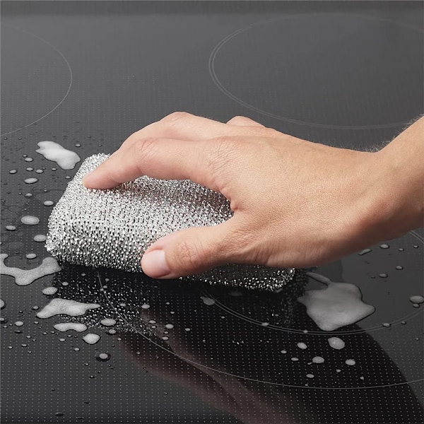 Silverglanskudde 4-pack Disksvamp Scourge Lurex Sponge Idealisk för beläggning av kastruller, kastruller, keramikhällar