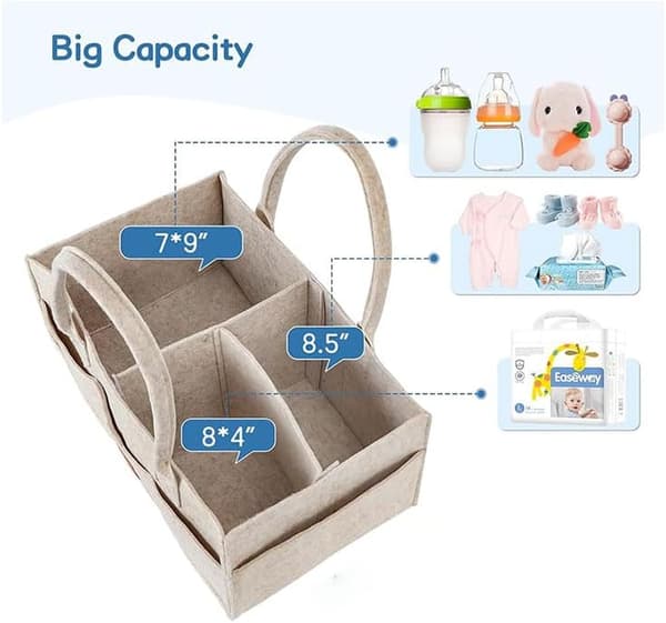 Diaper Storage Basket, Portable Storage Basket, Suitable for Changing Tables and Car Wash Baskets