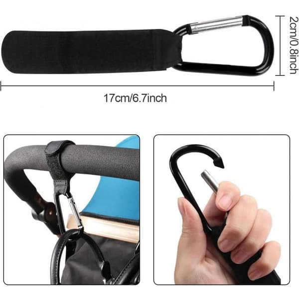 4-PACK Lastenvaunukoukut Karabiner -