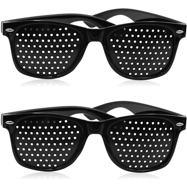 2-pak Pinhole-briller til forbedret syn, sort unisex