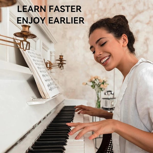 Avtakbare piano- og keyboardetiketter 61 tangenter Vit