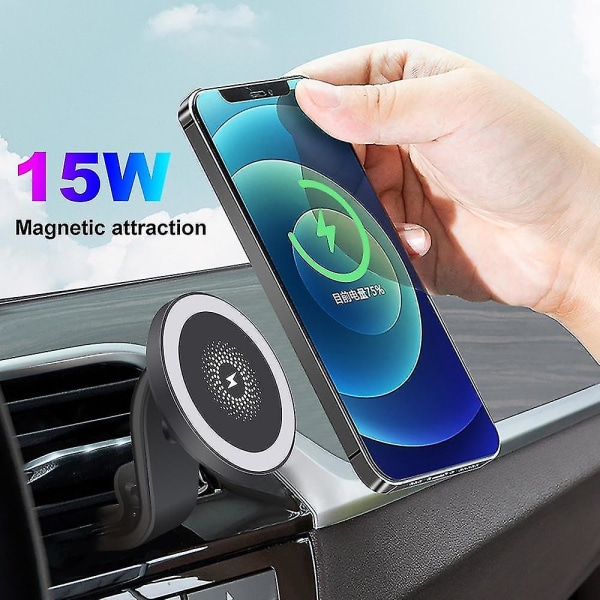 Magnetisk trådlös billaddare Monterings För Iphone 12 Mini 12 Pro Max För Magsafe 15w Fast Wireles