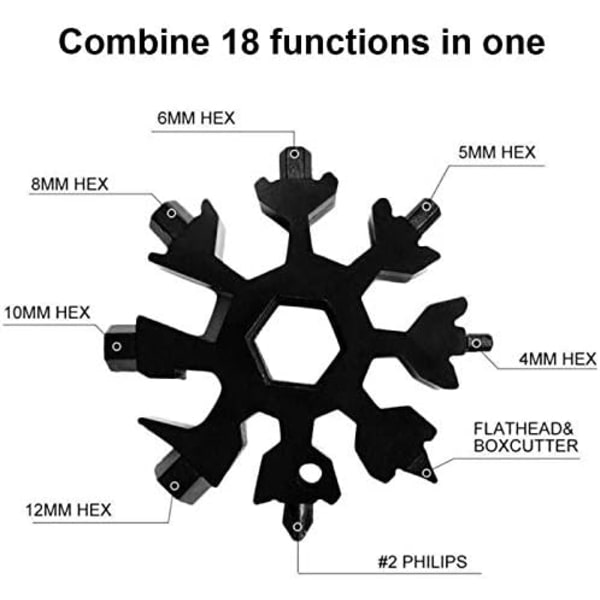 Snöflinga multiverktyg, 18-i-1 Snöflinga multifunktion
