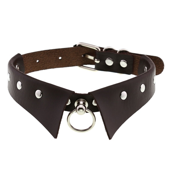 Läder Choker Punk Collar Dam Nitar Dubbade Chocker A14