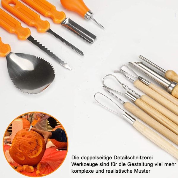 Halloween græskar udskæringssæt i rustfrit stål græskar udskæring