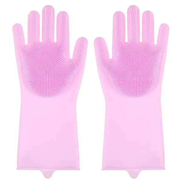 Diskhanskar, Rengöringssilikon Diskhanskar, Silikonhandskar, Magic Gloves Rosa