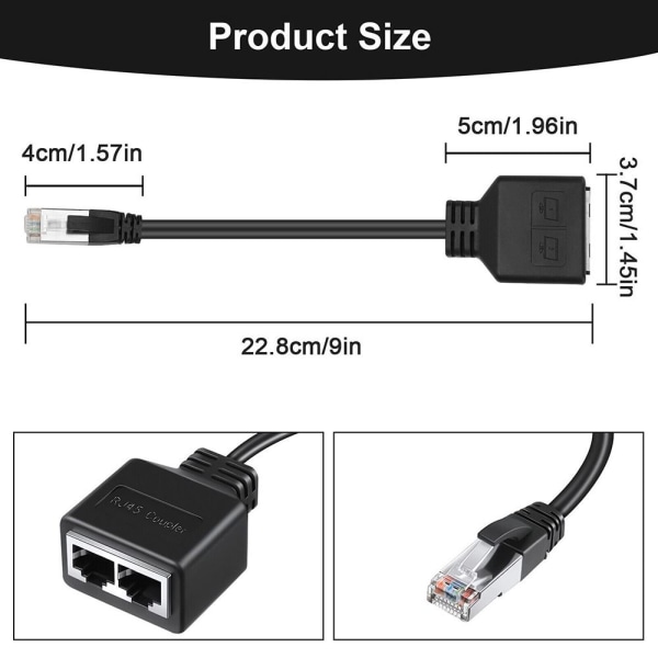 Netværkskabel Ethernet Splitter Kabel Netværksadapter