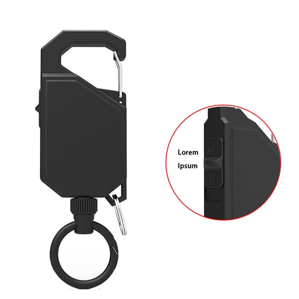 Stöldskyddande Metall Retractable Spänne Rep Elastisk Nyckelring