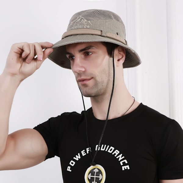 Solhat Herre Dame Bomuld Foldbar Anti UV Udendørs Bucket Hat Tra