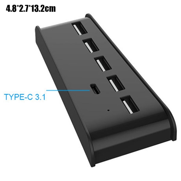 PS5 Värd-HUB-konverterare USB Hög Hastighetstransmission Förlängning Black