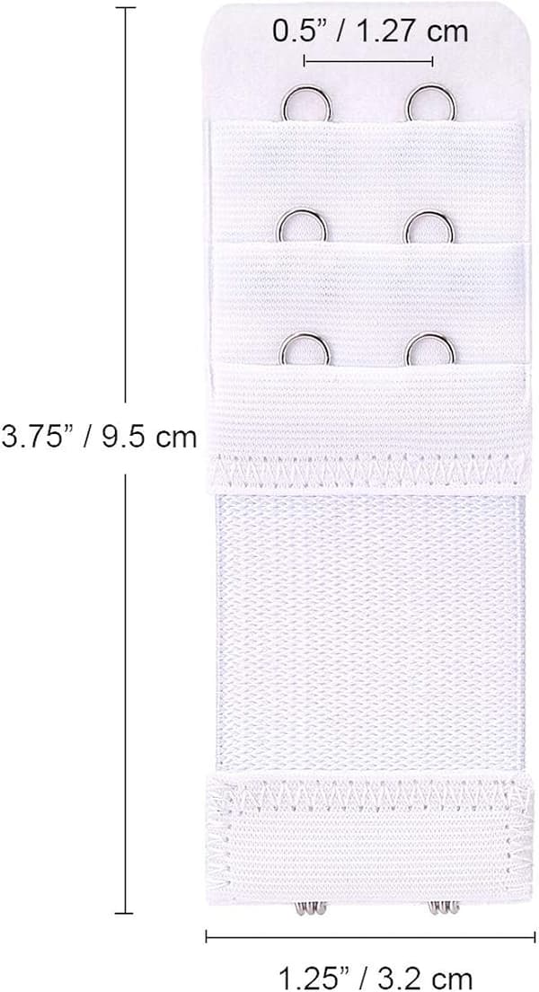 BH-forlengere i 6 deler - Elastisk forlengere - 2 kroker 3 rader Vit