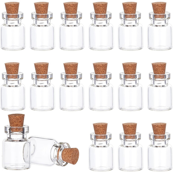 20 kpl 5 ml joululahjapullo, lasipullot korkilla S 15x22mm