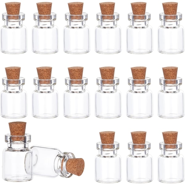 20 stk 5ml julegaveflaske, glassflasker med korkpropp S 15x22mm