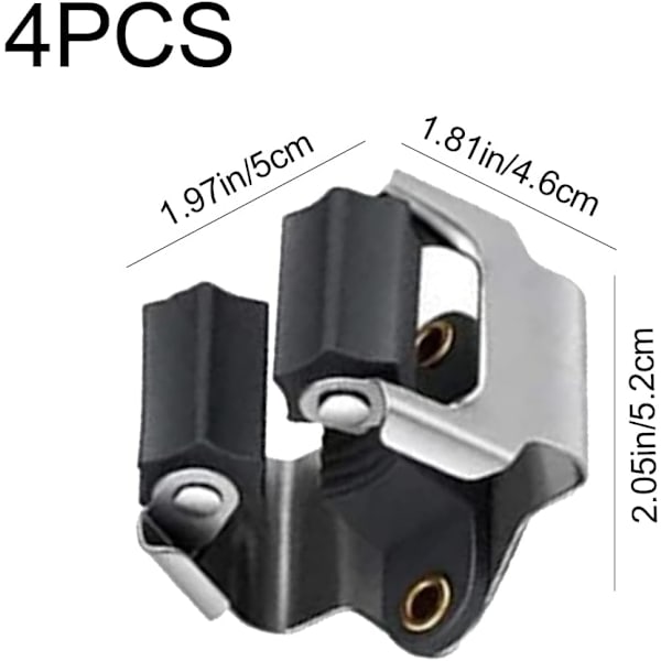 4 delar Mopp Väggmonterade Clips Mopp Kvasthållare Verktyg Mopp Väggmonterad