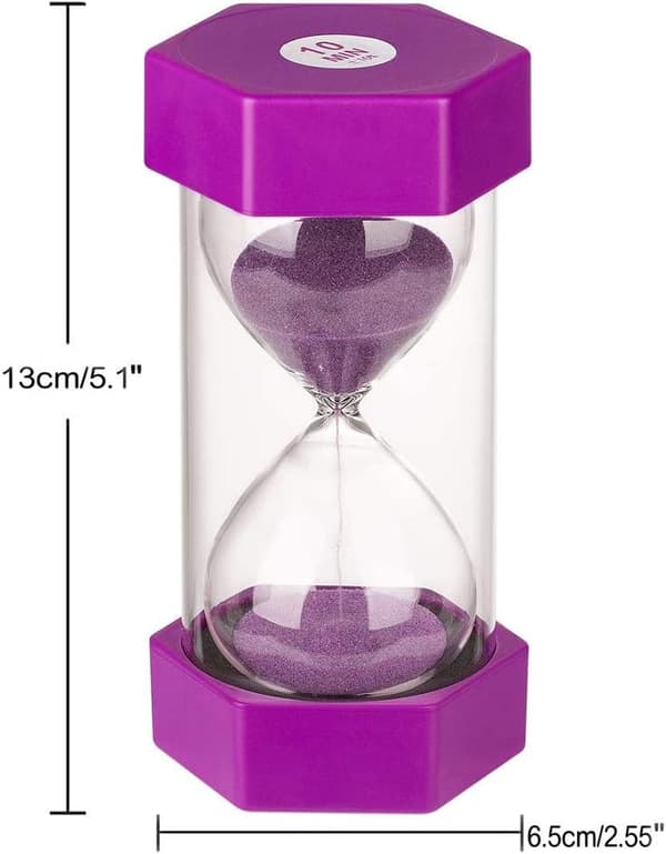 Sæt med 5 timeglas til børn, timeglasfunktion, timeglas