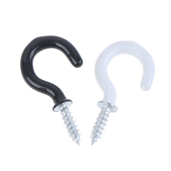 10 st Mugghängare med axel, koppkrokar Heavy Duty, skruvbara takkrokar L White
