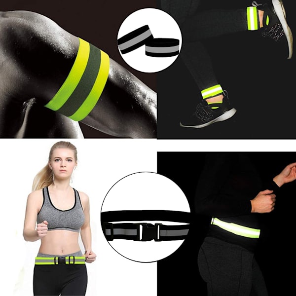 Reflekterende Elastisk Båndsett Refleksjakke Refleksvest black