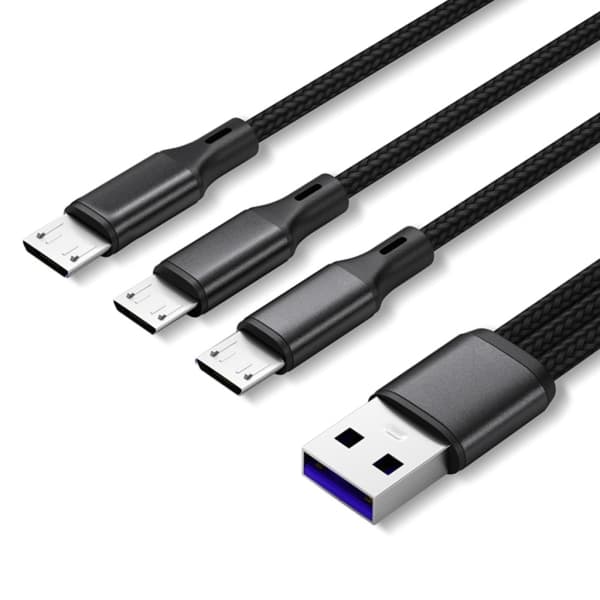 USB2.0 Typ-A Uros - 3 Micro USB Uros Latausliitin Latauskaapeli Virta 3 in 1