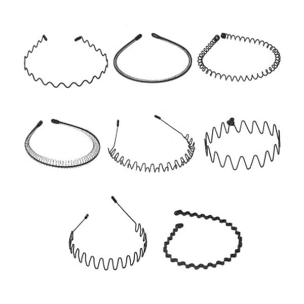 8 stk Elastisk bølget Spring Wave hårbånd til kvinder og mænd 8pcs