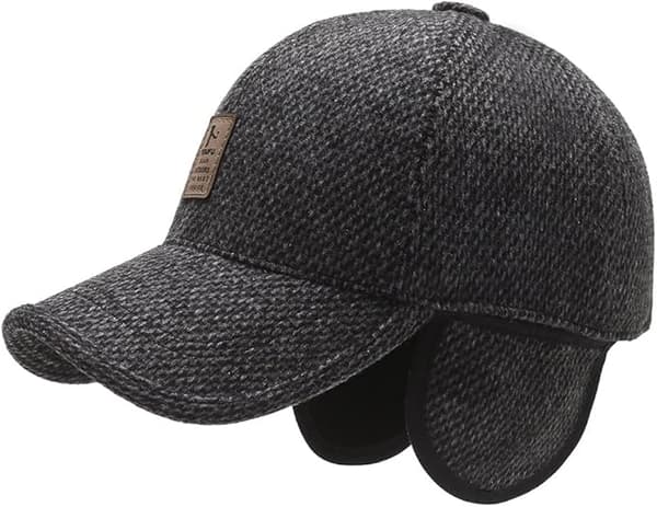 Baseballkeps med öronlappar Full Cap Herr Utomhus Visir Sport Cappy Old School Style Pappahatt Ull C