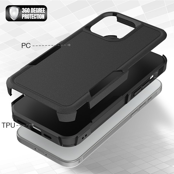 Deksel for iPhone 15 Pro Max Plu Kraftig Hard Bakside Robust Støtsikker Beskyttelsesdeksel iPhone15Plus