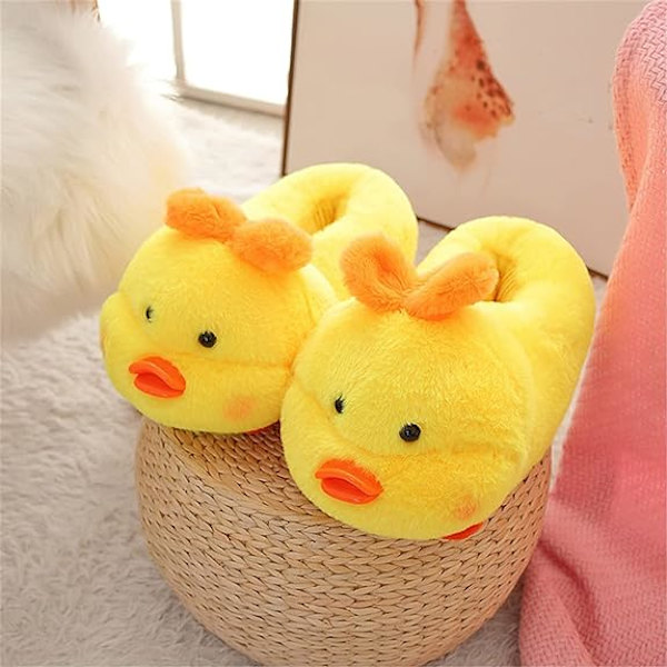 Båda kode 36-44 kode stofbund gul and ny plys bomuldssko kvindelige efterår vinter Yellow duck