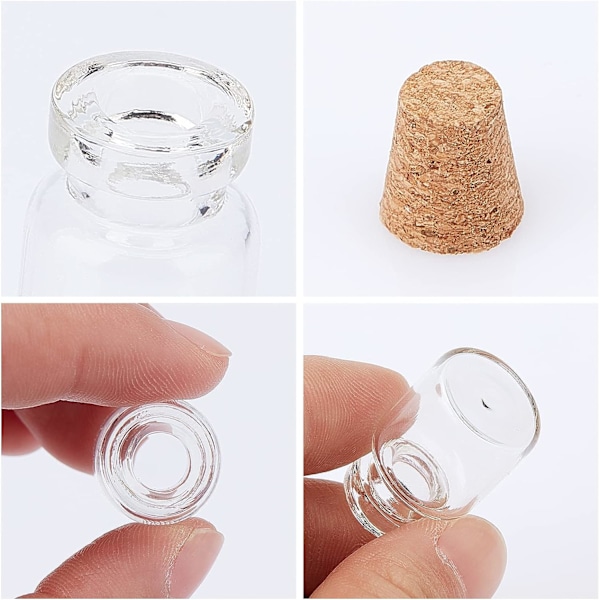 20 st 5ml julklappsflaskor, glasflaskor med korkstopp S 15x22mm