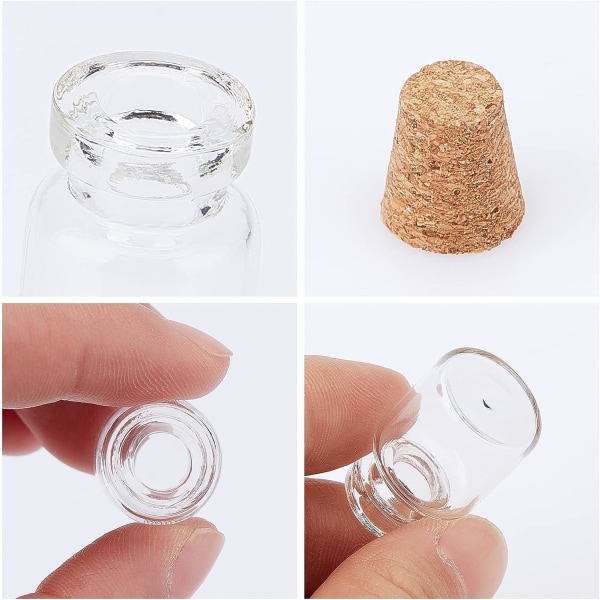 20 stk 5ml julegaveflaske, glassflasker med korkpropp S 15x22mm