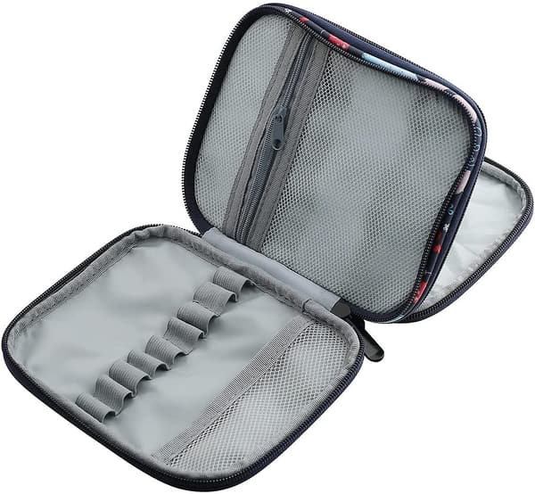 Etui for utskiftbare rundpinner og ergonomisk heklenålsoppbevaring, oppbevaringsveske for heklenåler for reise, elefant