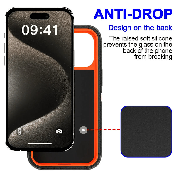 For iPhone 16 15 Pro Max Plus Kraftig Støtsikkert Deksel iPhone15Pro