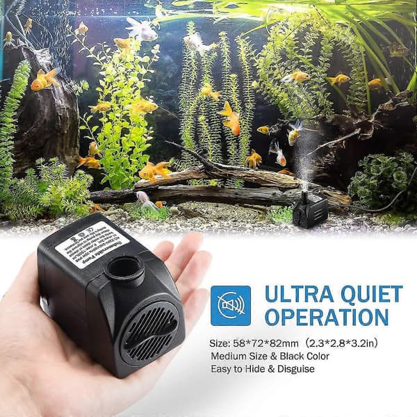 25W 1500l/h Dränkbar Vattenpump Med 1,5m Strömkabel Och 2 Munstycken