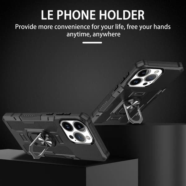 Stöttåligt Telefonskal För iPhone 15 Pro Max Plus Med Magnetisk Ringhållare iPhone15 Hvid