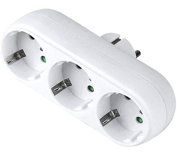 3-vejs stikadapter, 3-vejs multipelkontakt væg- eller bordstik 16a/250v Praktisk