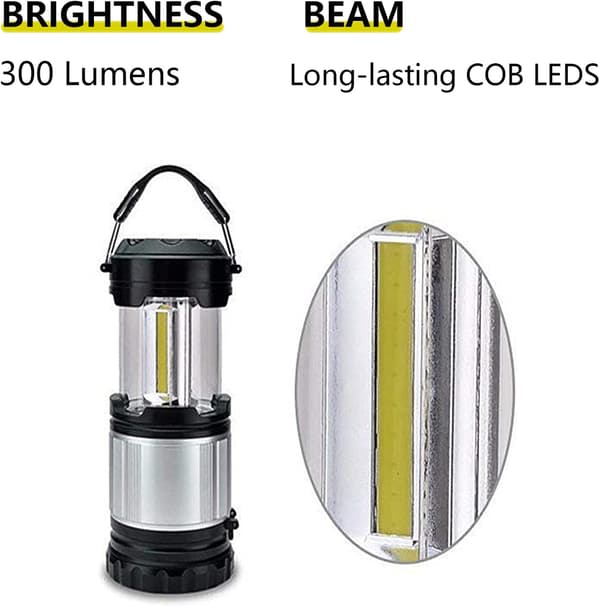 LED campinglampe, bærbar batterilampe, 360 graders belysning