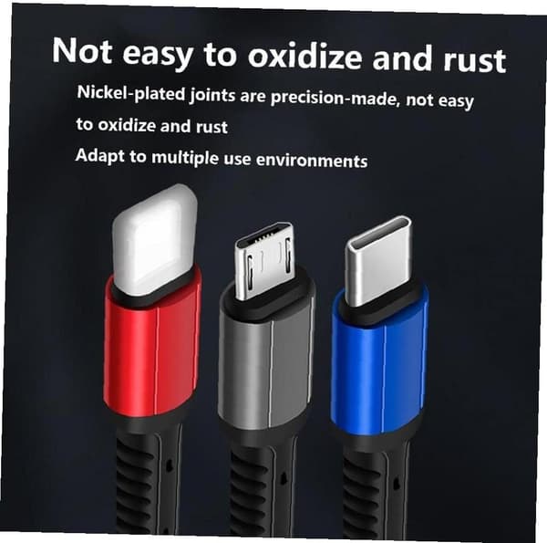 Multi-USB hurtigladekabel, 3-i-1 ladekabelkontakt
