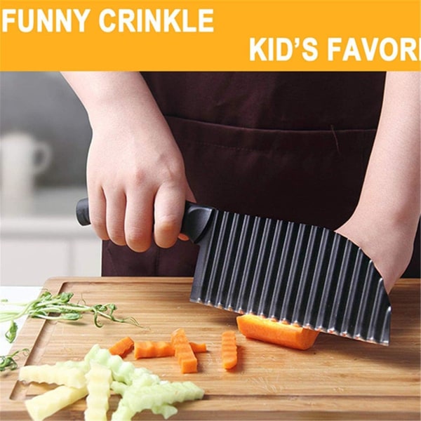 Vågskärare, Potatisskärare, Mångsidig Grönsaksskärare, Räfflad Kniv, Crinkle Cutter, Potatis, Sallad