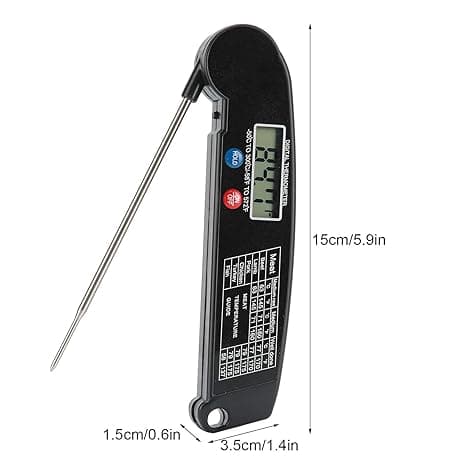 Digital foldbar kødtermometer med LCD-skærm til grill og køkkenbrug