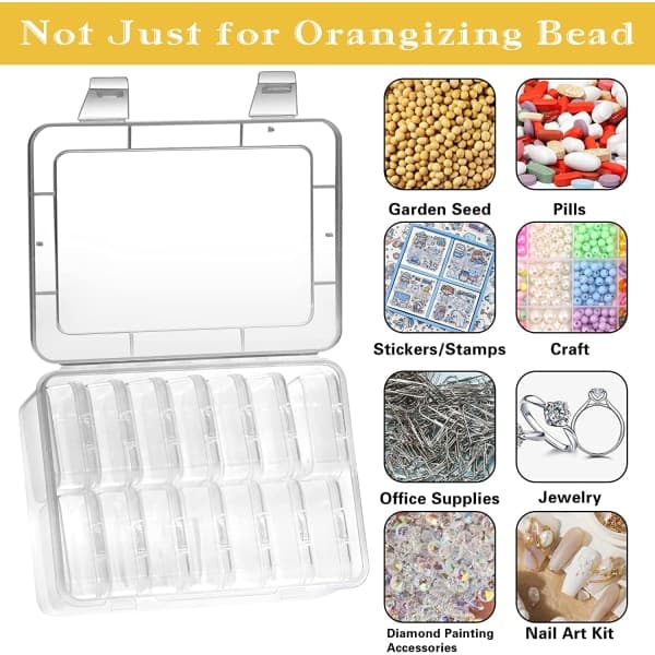 Liten organizer, plastoppbevaringsboks Mini klar perleoppbevaring