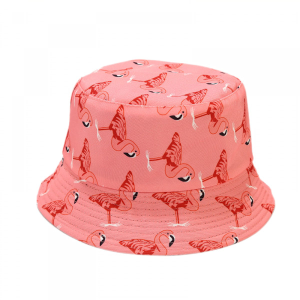 Wekity Söt Bucket Hat Strand Fiskehatt för Kvinnor, Vändbar Dubbelsidig Unisex (Flamingo, Rosa)