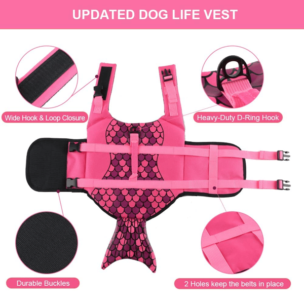 Hunderedningsvest Ripstop flytevest for små og mellomstore hunder S