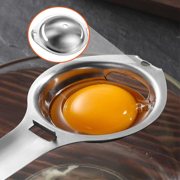 Äggseparator Äggulaseseparator Rostfritt Stål Äggvita Äggulasesil Äggsil Köksredskap för Matlagning (2-pack, Silver)