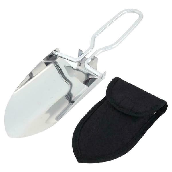 Mini Stål Sammenklappelig Foldbar Spade Camping Spade Værktøj M Have (sølv)(1 stk)